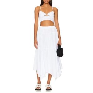 Chic Asymmetrical White Skirt